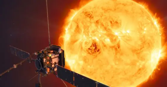 Solar Orbiter che osserva il sole